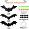 12-Piece Halloween Hanging Bats – 3D Realistic Scary Black Flying Bats, Large Fake Decorations for Indoor and Outdoor Yard, Lawn, and Party Decor (3 Styles)